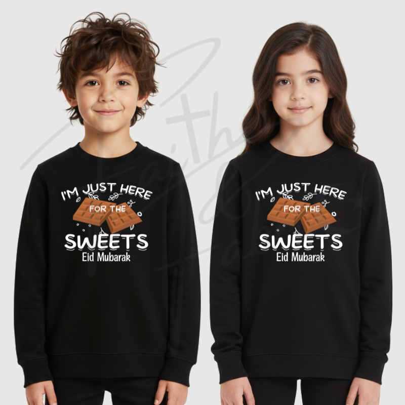 Kids “I’m Just Here for the Sweets” Eid Sweatshirt